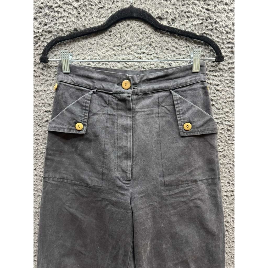 Ilana Kohn Huxie High Rise Canvas Tapered Pants Charcoal Grey Womens Size 2 — image 3 of 8